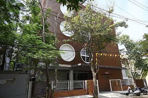 In frame the exteriors of Samarthanam Art Centre