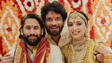 Naga Chaitanya, Nagarjuna and Sobhita Dhulipala