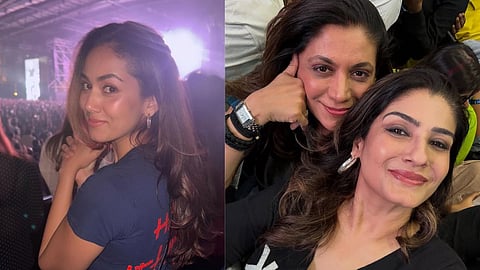 Mira Rajput (L); Raveena Tandon with a friend (R)