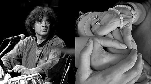 Zakir Hussain (L); The post (R)