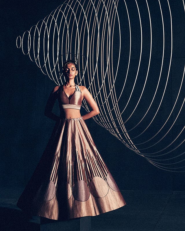 Shanti Banaras - Jamiti Brown Pure Kora Lehenga