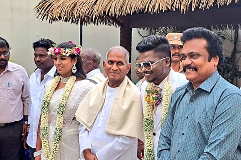 Rapper Arivu and Kalpana with Isaignani Ilaiyaraaja