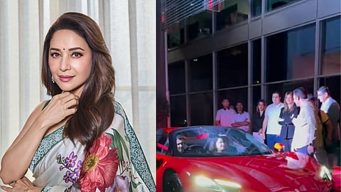 Madhuri Dixit (L); Madhuri and Shriram Nene (R)