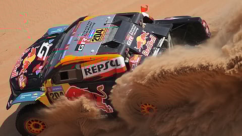 Driver Seth Quintero and co-driver Dennis Zenz compete during the tenth stage of the Dakar Rally between Haradh and Shubaytah, Saudi Arabia on Wednesday, Jan. 15, 2025