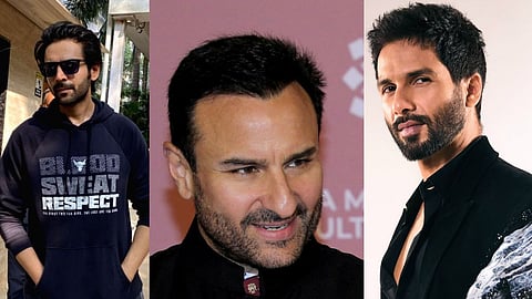 Kartik Aaryan (L), Saif Ali Khan (C), Imtiaz Ali (R)