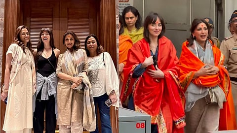 Gayatri Joshi, Dakota Johnson and Sonali Bendre (L); Dakota Johnson and Sonali Bendre (R)
