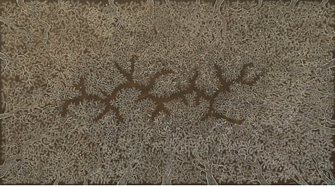 An artwork on display at the exhibition