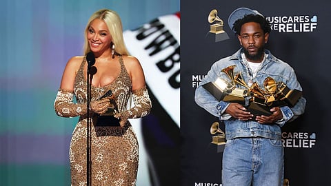Beyoncé (L); Kendrick Lamar (R)