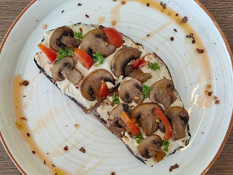 Hummus Mushroom Toast