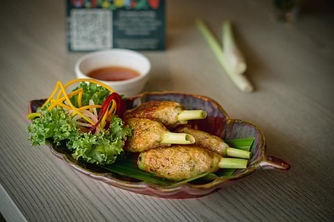 Vietnamese lemongrass prawn skewers