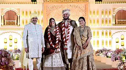 Gautam Adani, Diva Shah, Jeet Adani and Priti Adani