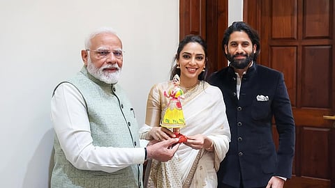PM Narendra Modi, Sobhita Dhulipala and Naga Chaitanya