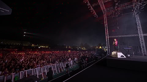 Ed in his element during the Bengaluru Show of the '+-=÷x India Tour 2025)