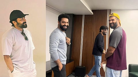 Suriya (L); Jr NTR and Vijay Devarakonda (R)