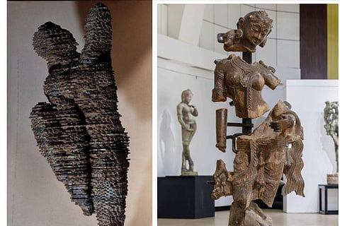 Sculptures on display