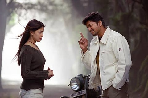 Genelia and Vijay in a still from Sachein