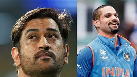 Mahendra Singh Dhoni (L); Shikhar Dhawan (R)