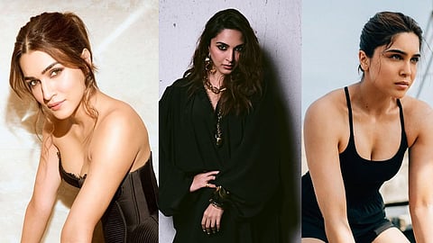 Kriti Sanon (L); Kiara Advani (C); Sharvari Wagh (R)