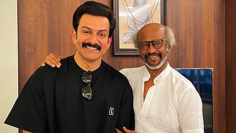 Prithviraj with Rajinikanth