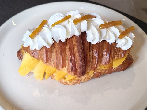 Mango cheeesecake twice baked croissant