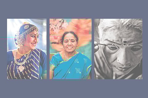 L-R: Narthaki Nataraj, Seethalakshmi, and Usha Rani