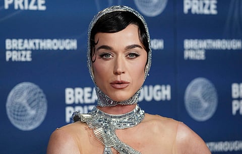 Katy Perry arrives at the 11th Breakthrough Prize Ceremony on Saturday, April 5, 2025, in Los Angeles