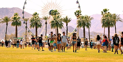 A viral video shows long lines to shower at Coachella
