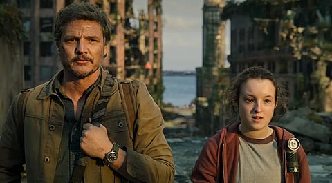 Pedro Pascal and Bella Ramsey in The Last of Us Season 2