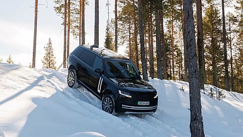 Range Rover Electric testing on ice