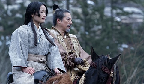 Anna Sawai and Hiroyuki Sanada in Shogun