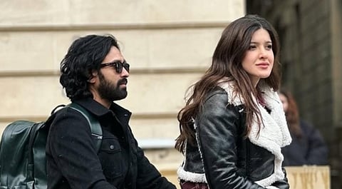 Shanaya Kapoor and Vikrant Massey during the shoot of their film