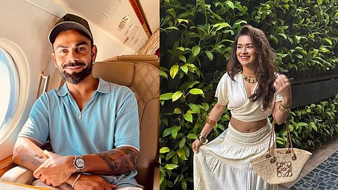 Virat Kohli (L); Avneet Kaur (R)
