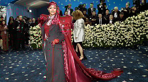 Met Gala 2025 Live Updates : Teyana Taylor’s crimson power suit is the best lesson in black dandyism