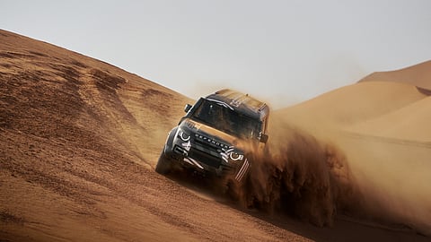 Defender completes first rally-raid prototype test and signs Dakar Rally legend
