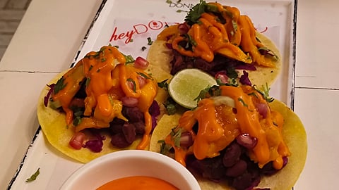 Mango black bean taco