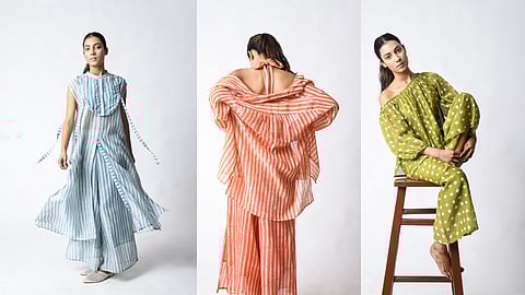 Designer Jayati Goenka’s spring-summer edit has the label’s signature prints and imperfect stripes