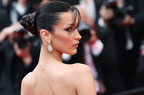 Bella Hadid, a fixture at the Cannes red carpet is particularly fond of nude dresses