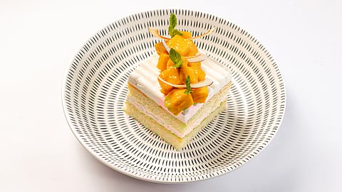 Mango and coconut chiffon cake