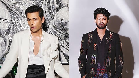 Karan Johar (L); Babil Khan (R)