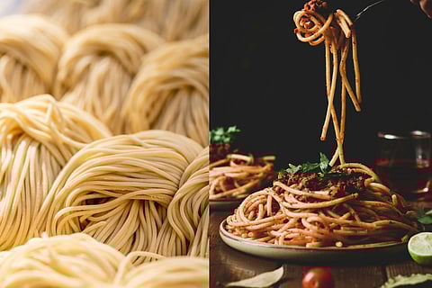 Noodles (L); Spaghetti (R)