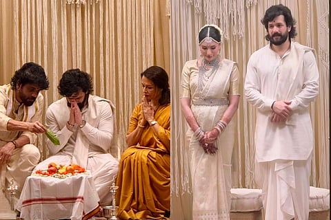 Nagarjuna steals the show dancing at son Akhil's baaraat, Naga Chaitanya joins the celebration