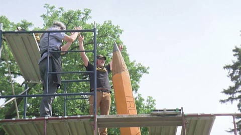 Why this Minneapolis neighbourhood sharpens a giant pencil every year