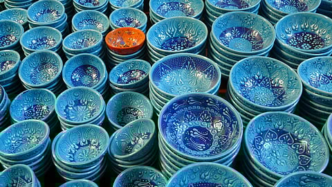 The timeless charm of blue pottery