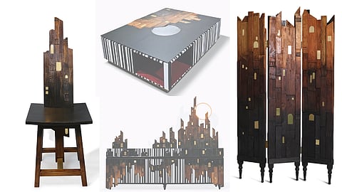 Bobby Aggarwal’s Denscity collection—sculptural furniture inspired by the layered chaos of Indian urban life.