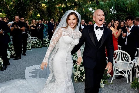 Lauren Sánchez's 900-hour handmade Dolce & Gabbana wedding dress turns heads in Italy