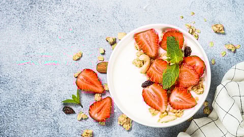 Yoghurt or curd are great sources of protein