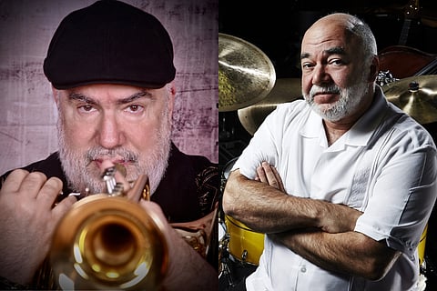 In frame: Randy Brecker and Peter Erskine