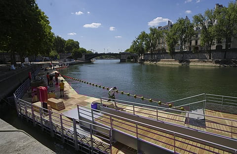 A view of one of the three Seine swimming pools which will open during the ‘Paris Plages’ event