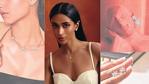 Lab-grown diamond jewellery featuring floral-inspired designs crafted in gold