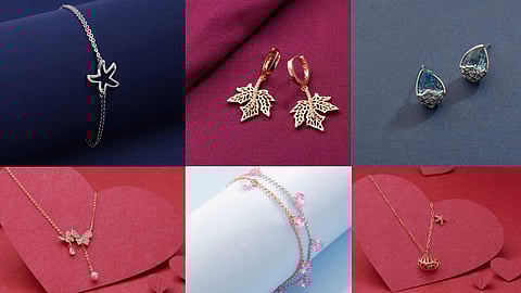 Gargi by P N Gadgil & Sons Monsoon Collection with aquamarines, leaf motifs, and marine-inspired elements